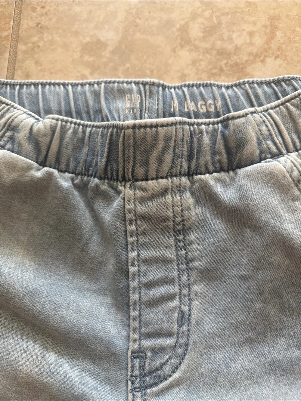GAP Light Blue Wide-Leg Kids Denim Jeans with Elastic Waist